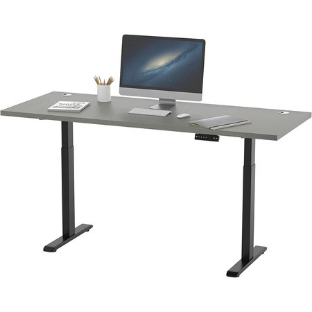 WE'RE IT Lift it, 72"x30" Electric Sit Stand Desk, 4 Memory/1 USB LED Control, Grey Strand Top, Black Base VL22BLK7230-8827